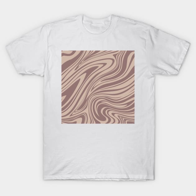 Groovy Swirling Liquid Pattern - Mauve T-Shirt by Charredsky